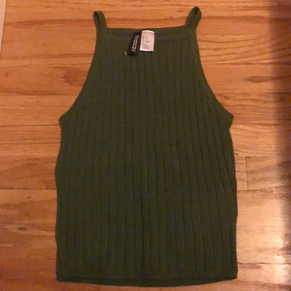 Dark green high neck top